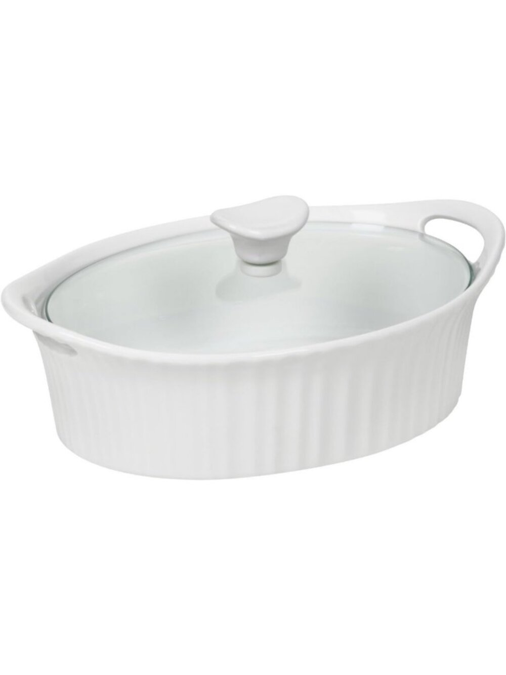 Elegant Oval Casserole Dish with Glass Lid, 1.5-Quart, Perfect for Baking